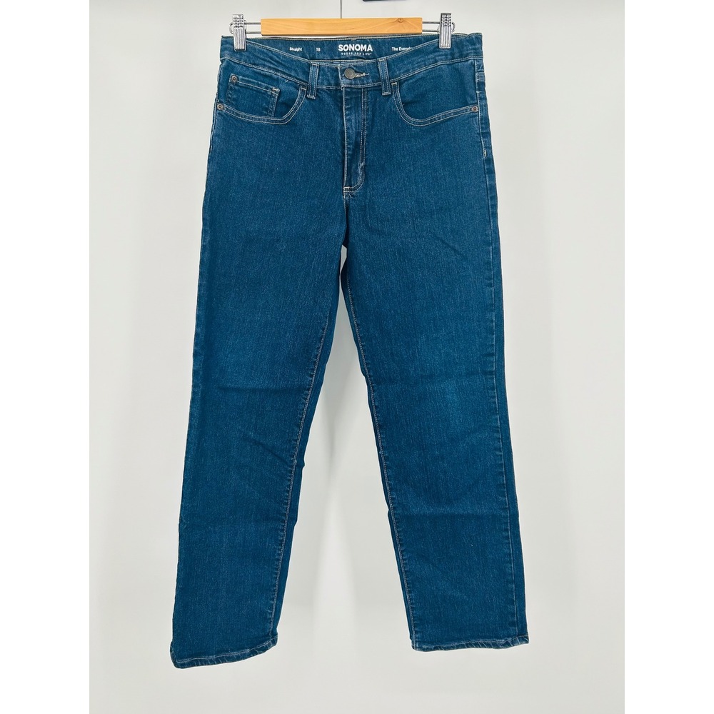 Sonoma Goods For Life Boys Everyday Jean Straight Leg Blue Denim Size 18 - Picture 1 of 8